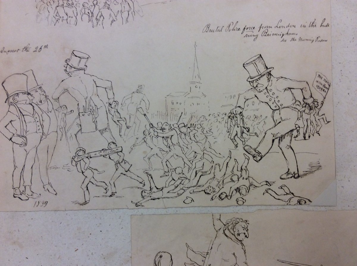 My discovery of a Richard 'Dicky' Doyle sketch of police brutality against the Chartists in Birmingham in 1839