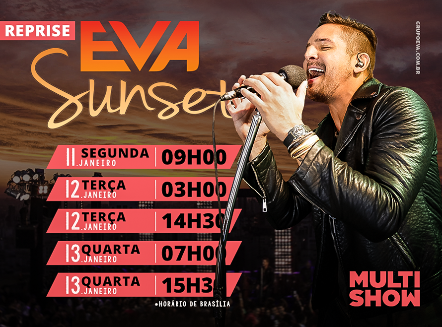 bandaeva's tweet photo. Não assistiu o nosso DVD #EvaSunset no Multishow?! Corra e se programe que terá REPRISE!!! #BandaEva https://t.co/G6g74cqef1