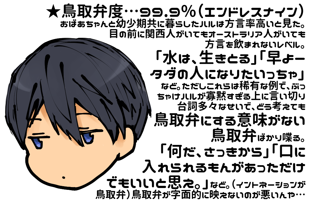 #鳥取弁Free! 鳥取弁Free!は支部に神が降臨した時はいまいち乗れなかった…しかしゆっけの「怜ちゃんは方言を恥ずかしがって標準語を話したがるが、咄嗟の時には出ると見た」という言葉が私を変えた…!何それ!そんなの美味しすぎる!! 