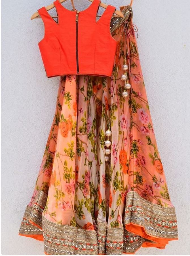 One of my favourites.......stunning floral lehenga with gorgeous borders and elegant blouse:)