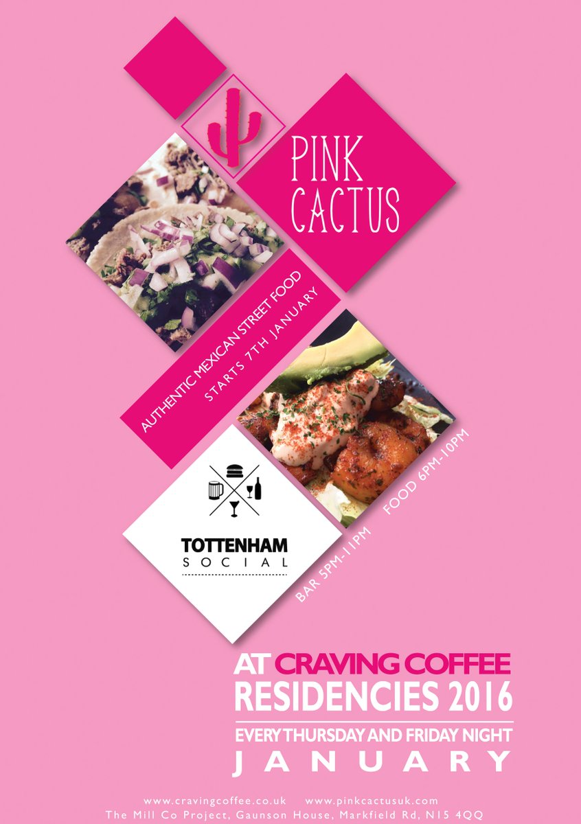 cravingldn's tweet image. Hi @DesignTottenham! We have @PinkCactus_Uk over for #Mexican #streetfood every Thurs &amp;amp; Fri nite in January!