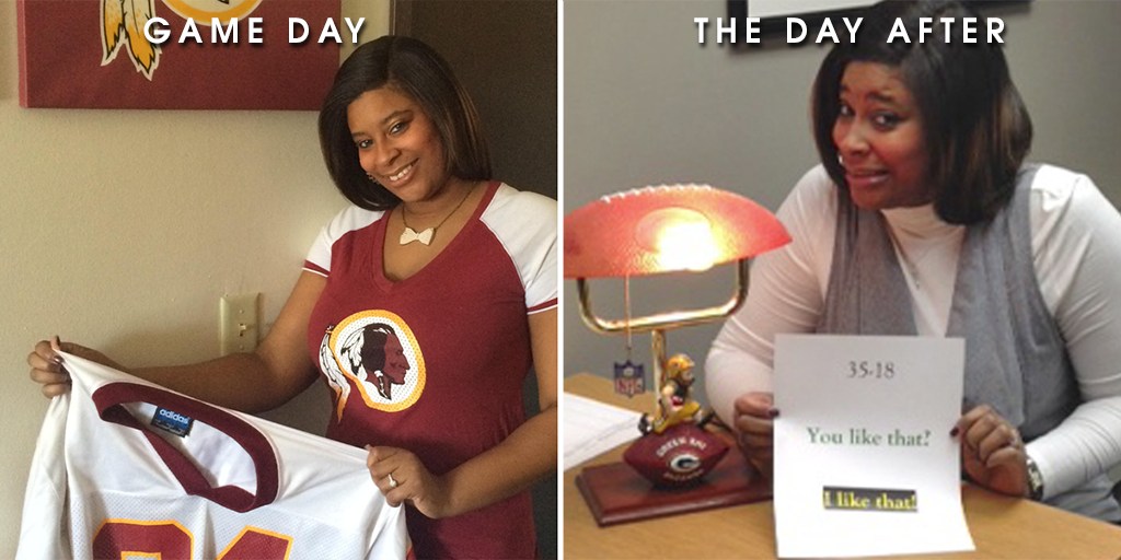 riponcollege's tweet photo. Yesterday confident @Redskins fan. Today, well ... @ItzKyonna #teamOgle https://t.co/T1D0JSyzN7