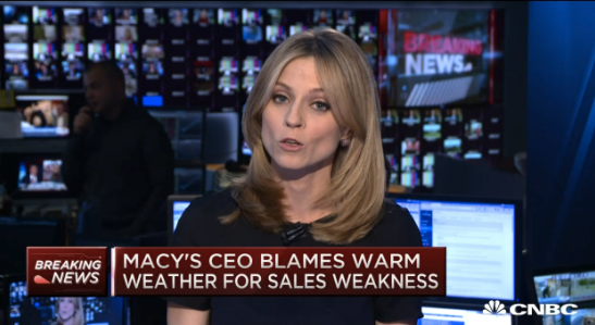 PaulEWalsh's tweet photo. Per @courtreagan -- Macy's CEO: 80% of weakness weather related #weathermeansbiz https://t.co/KoR0g0gb1J https://t.co/Jh9o5HODG1
