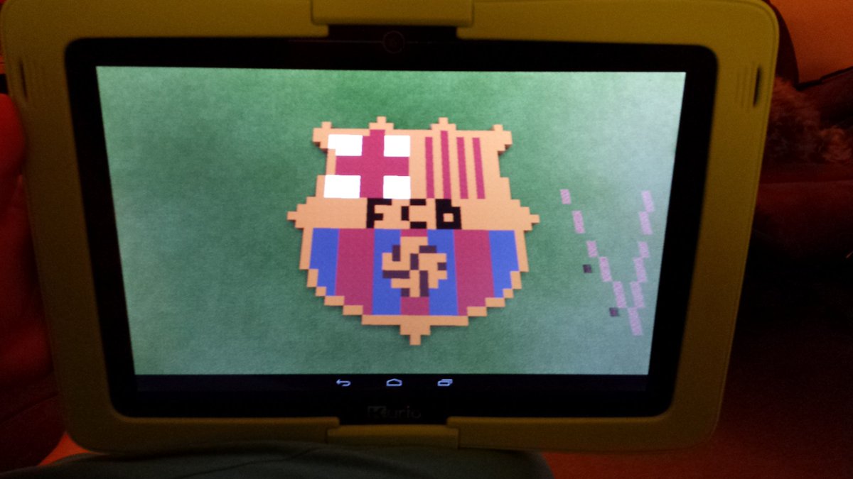 avincent1970_av's tweet photo. @FCBarcelona Hello Barca this is my boys effort of your badge on Minecraft. https://t.co/bjwGmlprEW