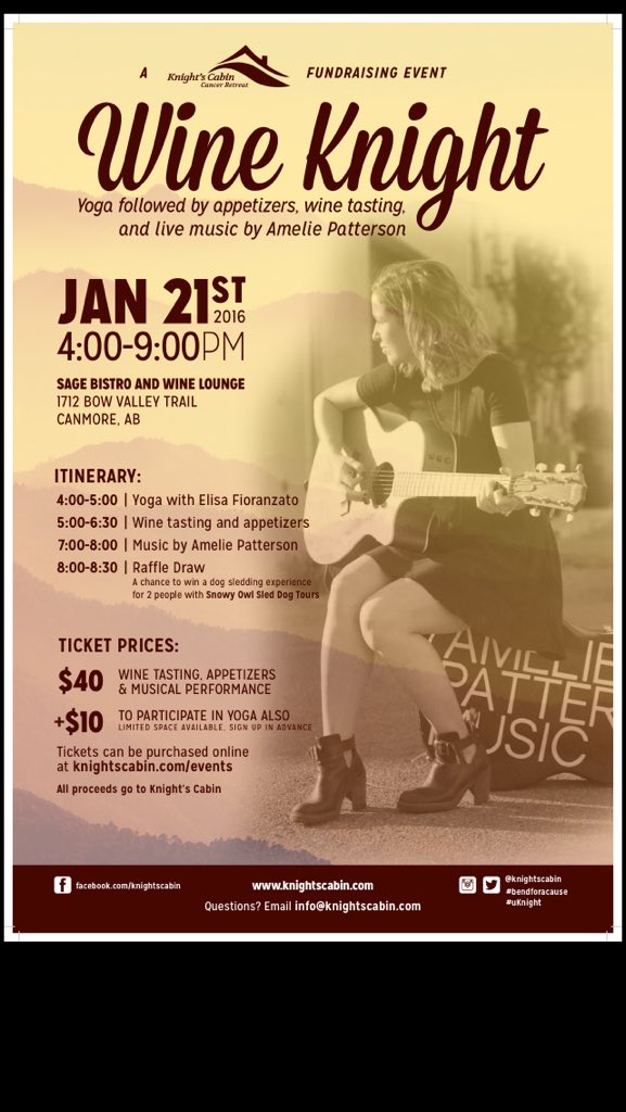 Wine Knight! <a href="/SageBistro_CNMR/">Sage Bistro</a> January 21! Wine, tasty snacks and live music by <a href="/ameliepmusic/">Amelie Patterson</a>!