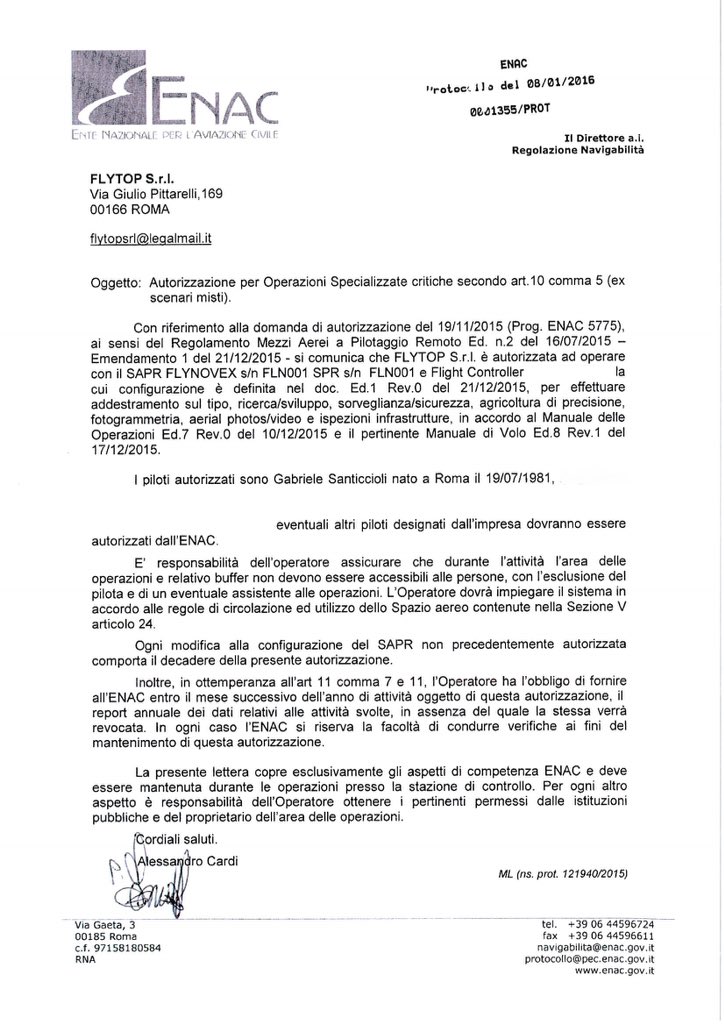FLYTOP_'s tweet photo. Autorizzazione per operazioni specializzate critiche @APR @FlyNovex!! @FLYTOP_ https://t.co/tKAPwc0skR