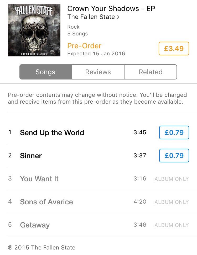 'Sinner' is now available for you guys to purchase on iTunes!