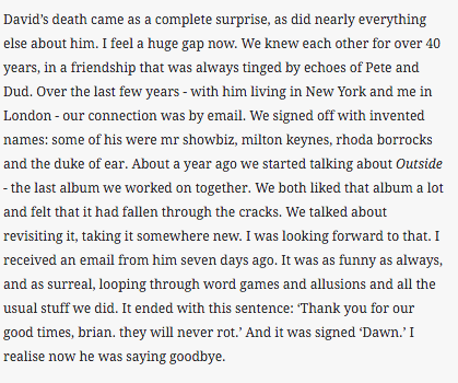 Eno's statement. Perfect.