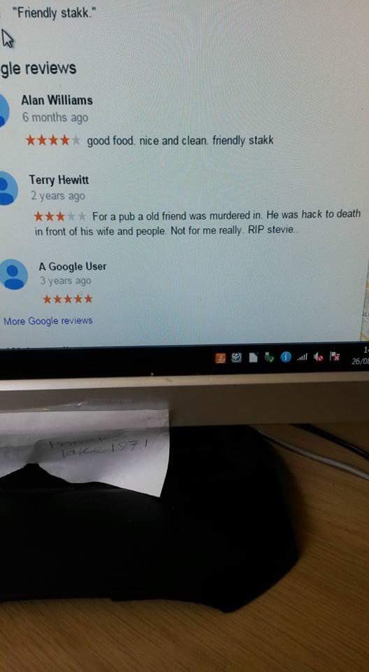 jamie93mc's tweet photo. I wonder what would warrant a 1 star review from Terry... https://t.co/R5oqpOES85