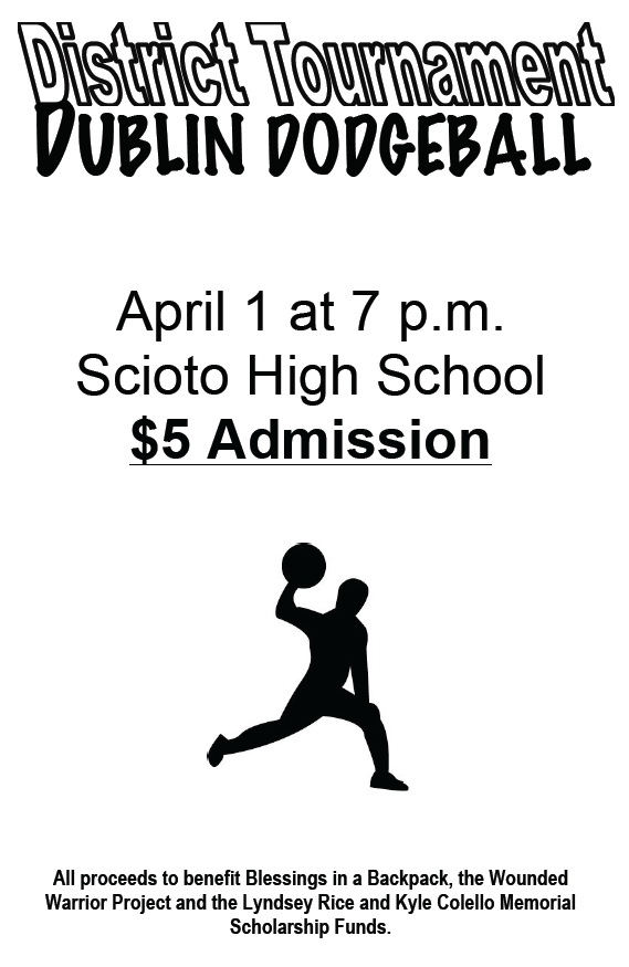 toddhoadley's tweet photo. Save the date! @DublinDodgeball returns this Friday, April 1 @dshsDCSD. https://t.co/xUX4zaJlG1