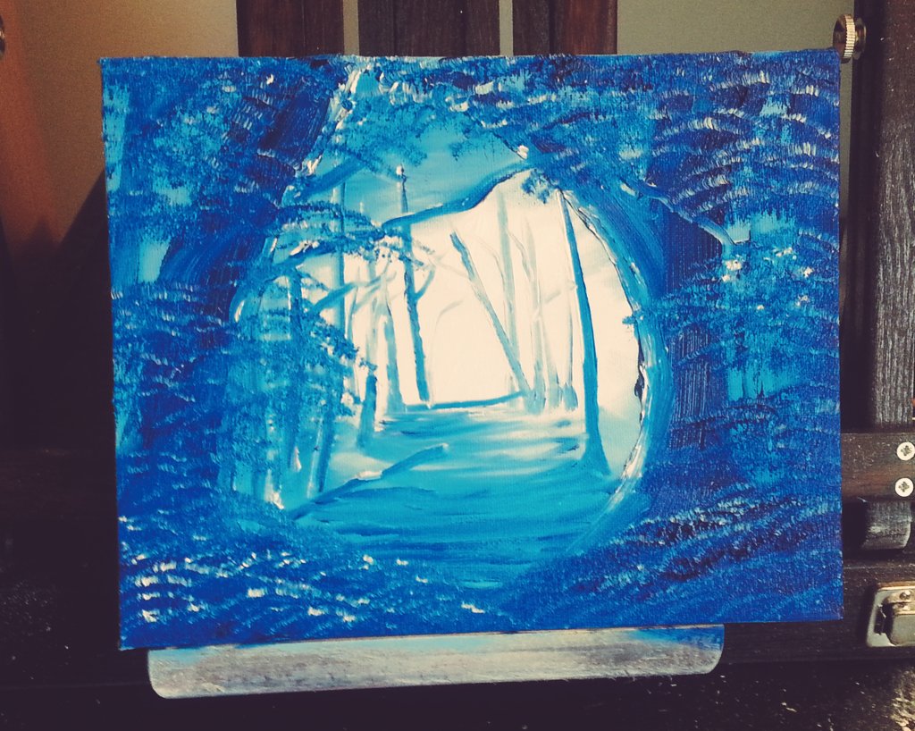 Tamtanker's tweet photo. Painting by me. #oilpainting #lenhend #art #painting #Bluewoods https://t.co/3KwW9CnYu9