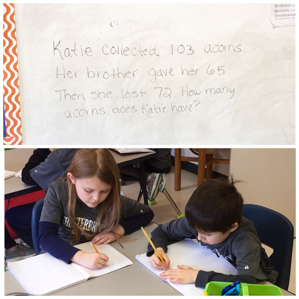 CBANorthRaleigh's tweet image. 2nd graders individually answer #MathWordProblems, sharing their answer &amp;amp; approach afterward w/ the class! #MathTalk
