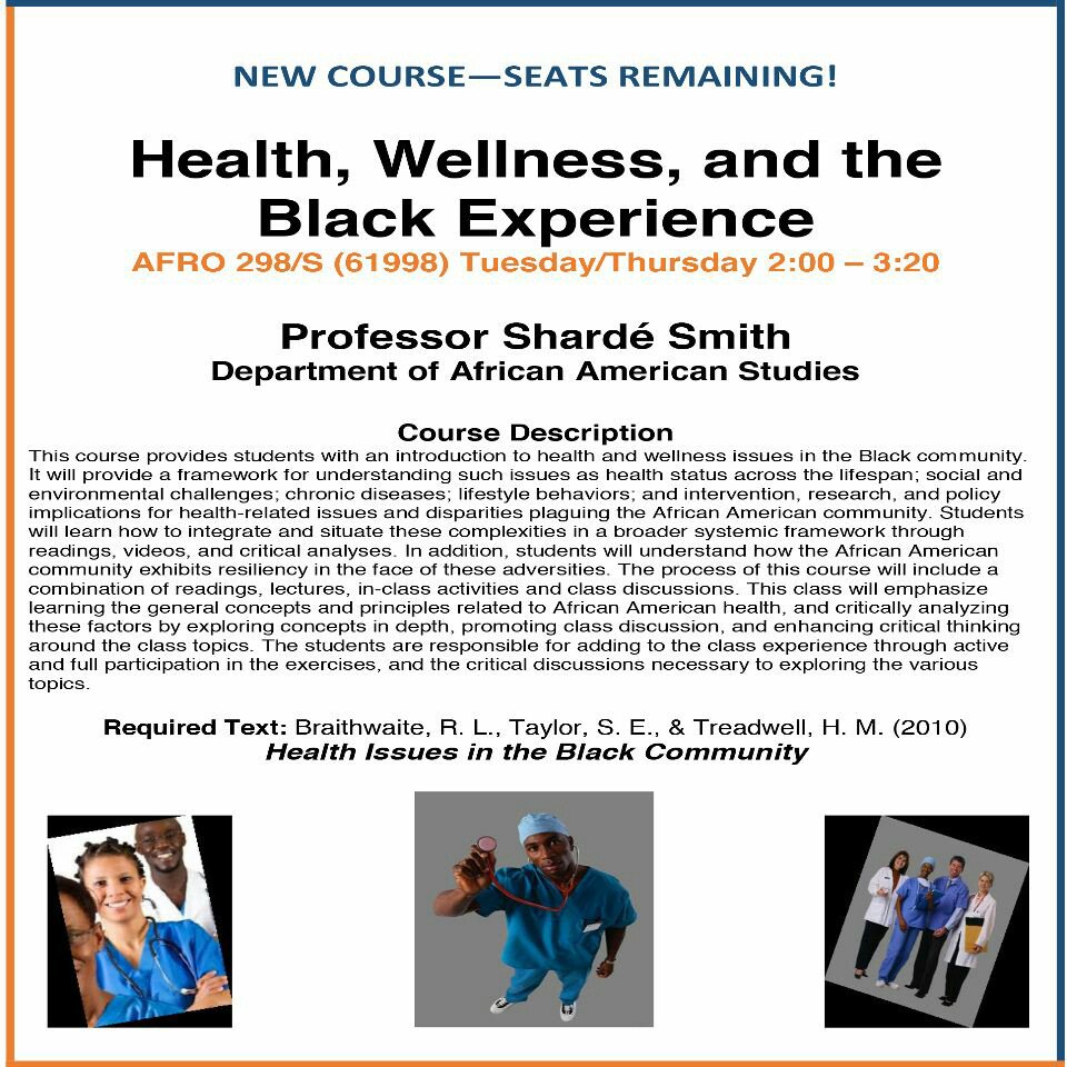aasscc_uiuc's tweet photo. Class opportunity! Health, Wellness, and the Black Experience! #UIUC19 https://t.co/bzcysBCQGC