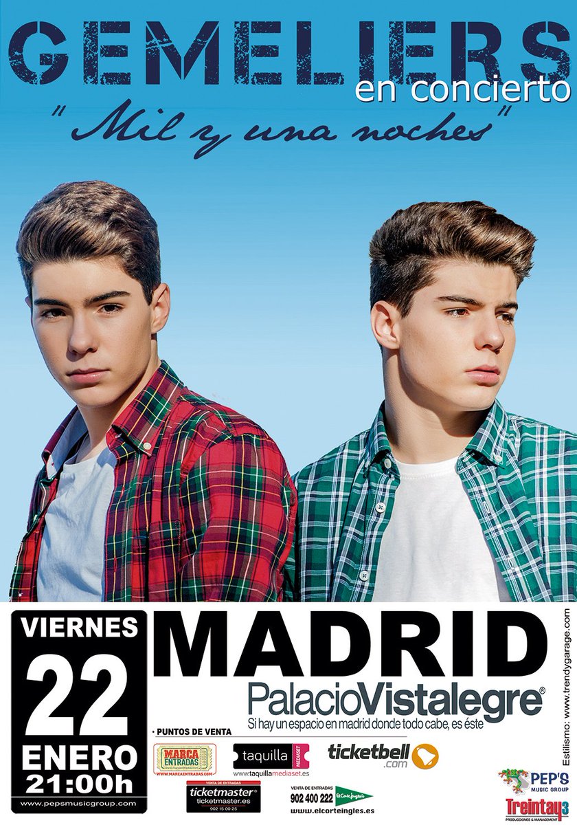 GemeliersMusic's tweet photo. #Madrid qué ganas de cantar en el #PalacioVistalegre el día 22!!!! 😱😘 #GiraMilyUnaNoches https://t.co/FVNwgmoZMa
