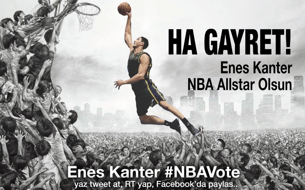 Oylamada son 8 gün, Ha Gayret az kaldı! Bir Vatan evladı, memleketi temsil etsin. Hep beraber, Enes Kanter #NBAvote