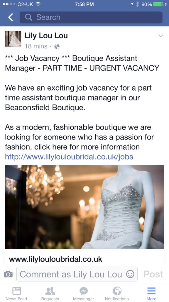 RT <a href="/LilyLouLouBride/">Lily Lou Lou</a>: Job vacancy #Beaconsfield <a href="/beaconsfield/">beaconsfield</a> <a href="/BeaconsfieldUK/">BeaconsfieldUK</a> lilylouloubridal.co.uk/jobs