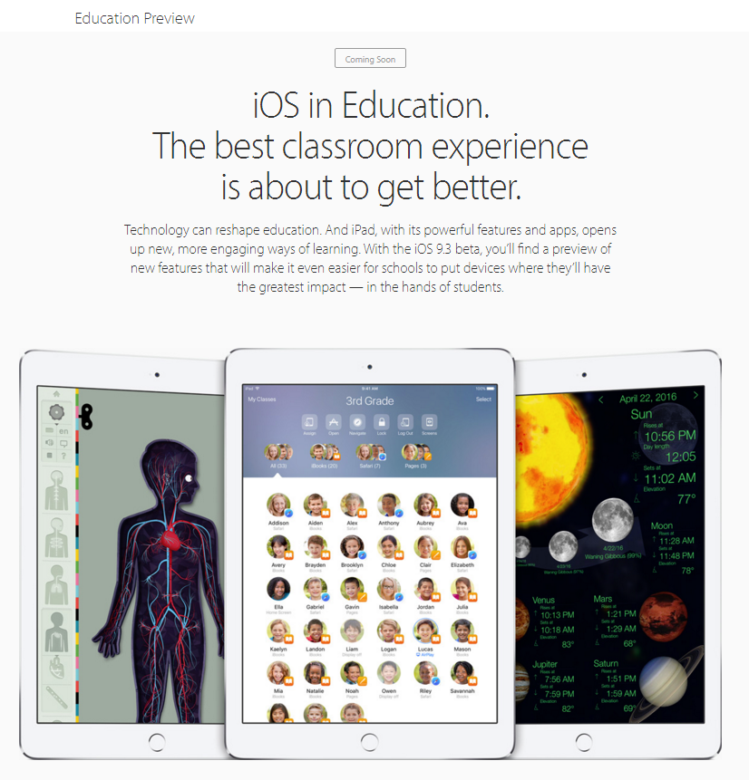 GeriFeiock's tweet photo. Check it Out! Exciting news coming soon for education in iOS 9.3! https://t.co/KHR056Diuf https://t.co/GEET3uhH2a