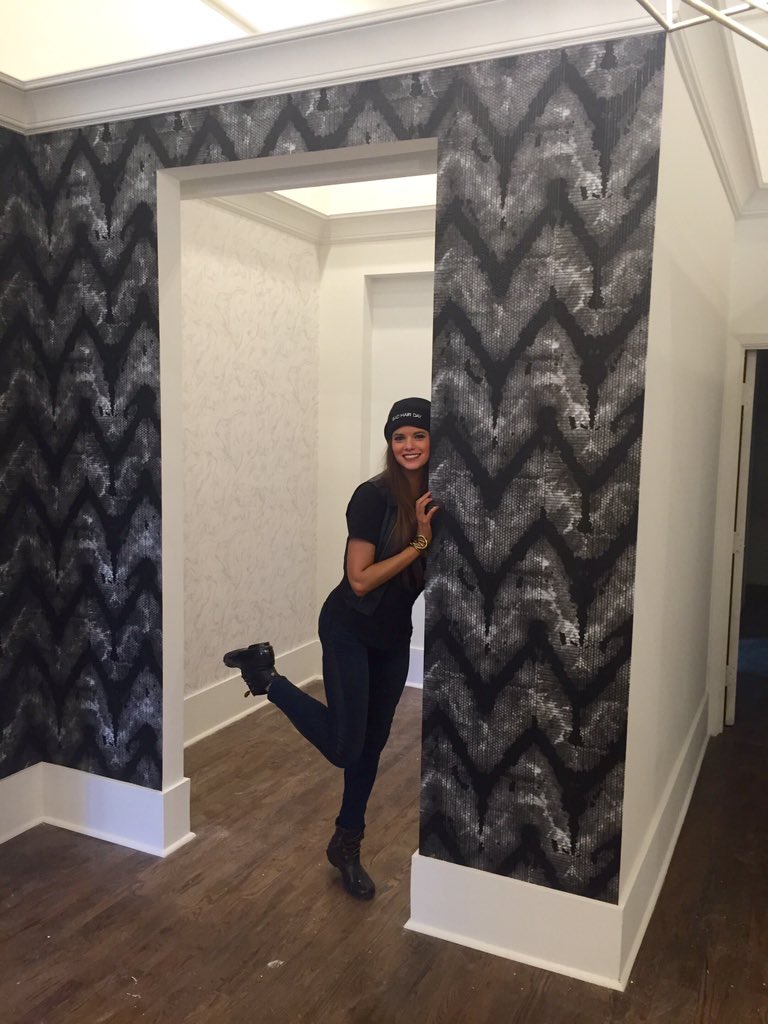 Loving this wallpaper we just had installed at our clothing boutique project! #interiordesign #lennox&amp;lane