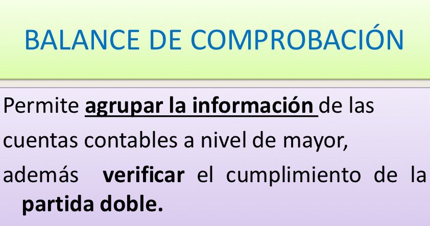 fabmolinap's tweet photo. El Balance de comprobación agrupa la informacion contable y verifica x partida doble segun #ciclocontable #moocutpl https://t.co/y8kcfOh3GU
