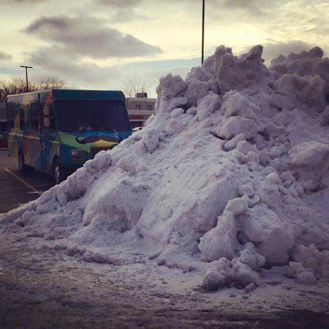 jupmode's tweet image. It's not officially winter until the snow piles in the parking lot are taller than the #jupmodemysterymachine!