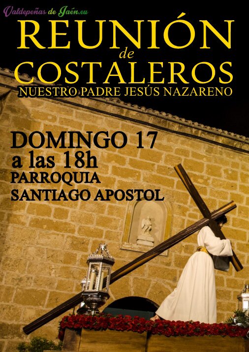 Reunión de costaleros del Nazareno. 17 de enero, domingo a las 18.00