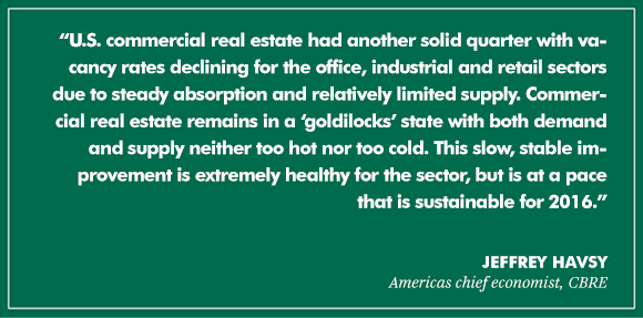 CBRE's tweet photo. U.S. commercial real estate demand strong in Q4 2015 https://t.co/PtJaO1D7JZ #CRE https://t.co/HnUvlTTzRS