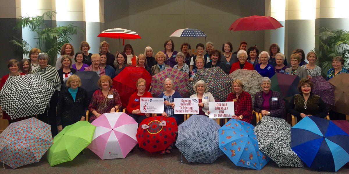 Lakewood UMC @UMWomen Umbrella Line of Defense to Intercept Human Trafficking #umwumbrella #nhtad #umc @txac