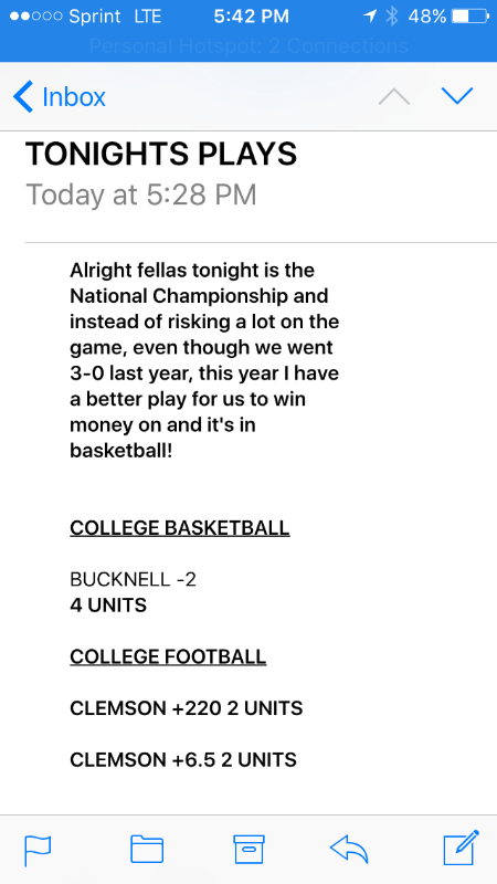 IBETBIGGER's tweet photo. Last year 3-0 on the National Championship let's WIN AGAIN! Here's our picks for tonight https://t.co/x851NDgjWK