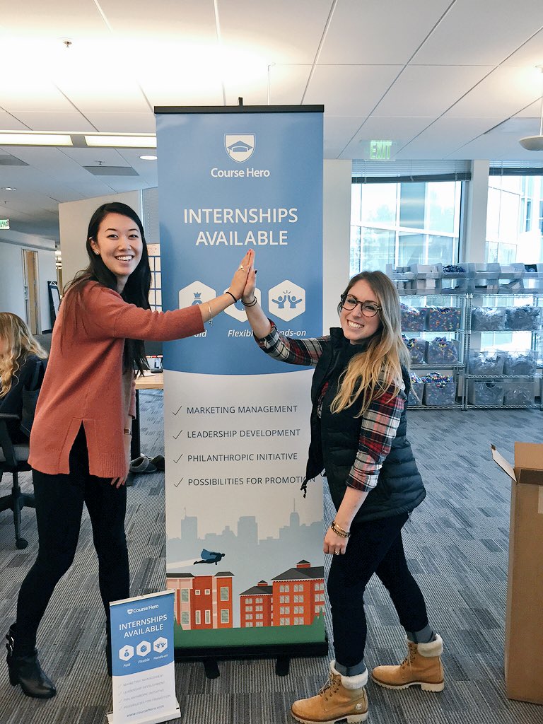 RachelTobac's tweet photo. We have new internship promo gear at @CourseHero and we are ready for your job fairs! See you soon #FSU 🙌🏻 https://t.co/EIg0oMp6yz