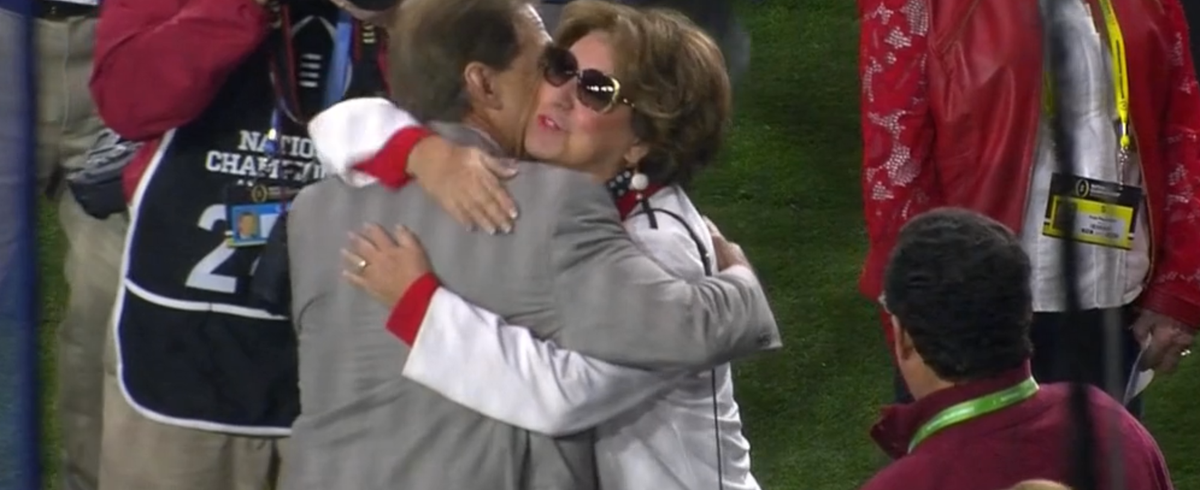 SECNetwork's tweet photo. "I don't think people at home realize how much she means to the program." - @GVMcElroy on Terry Saban https://t.co/oRxEP9BDxu