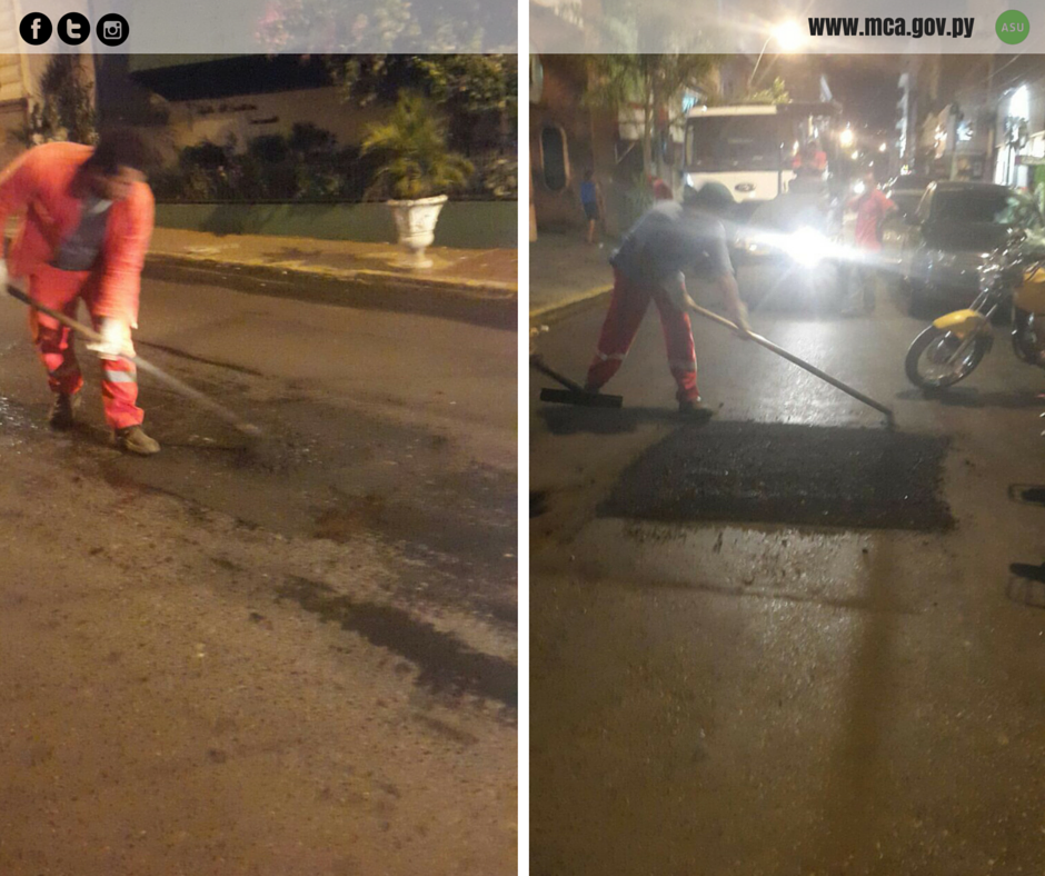 AsuncionMuni's tweet photo. Trabajos nocturnos en el microcentro https://t.co/l2Ma3suJ2P