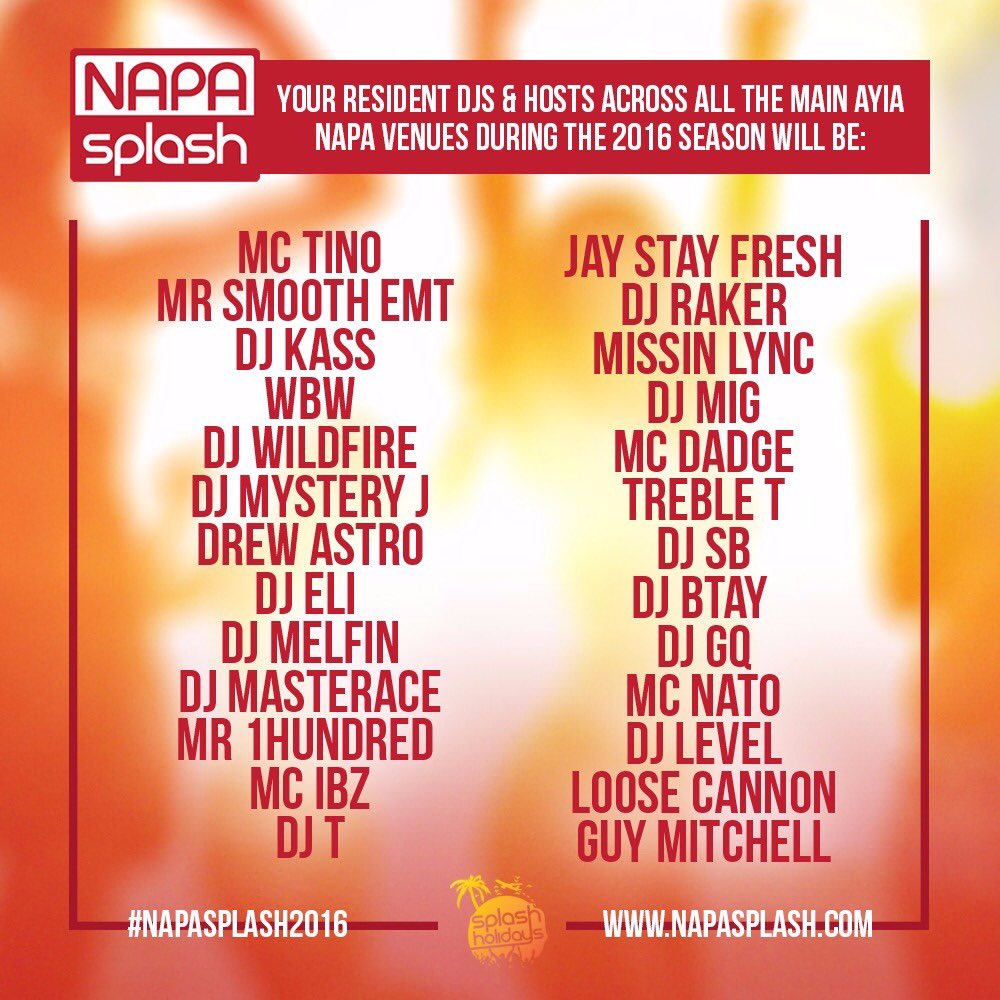 Tino_Kissi's tweet photo. Your Ayia Napa Residents:

@djwildfire1 
@DJMYSTERYJ 
@TariqDJT 
@JayStayFreshCM 
@natonortheast

#NapaSplash2016 ✅ https://t.co/hyvv10pU2k