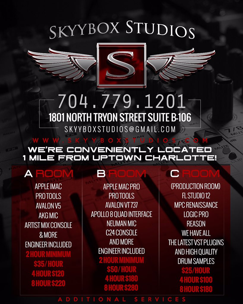 IllmuzikBeatz's tweet photo. Need studio time in the Charlotte area? #A1Sound #BookYourSessionNow https://t.co/LH0b3FWJCW