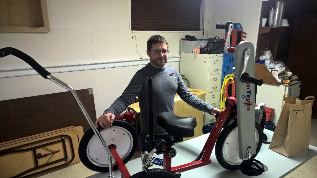 fkenavan's tweet photo. Derek H. assembled an amtryke which will be given away next week. #creatingindependence https://t.co/W395n0Zlhc