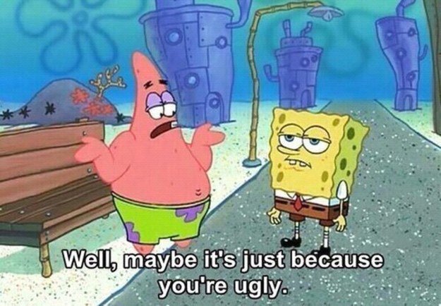 BuzzFeedLove's tweet photo. 20 times “SpongeBob SquarePants” captured the essence of online dating https://t.co/MrD5VcdHmh via @brittgibs92 https://t.co/Uc0GJhWx8A