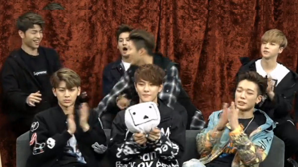 after hanbyul was brought up, junhoe was making finger hearts, hanbin saw and he reached out to put it down lmfaooo