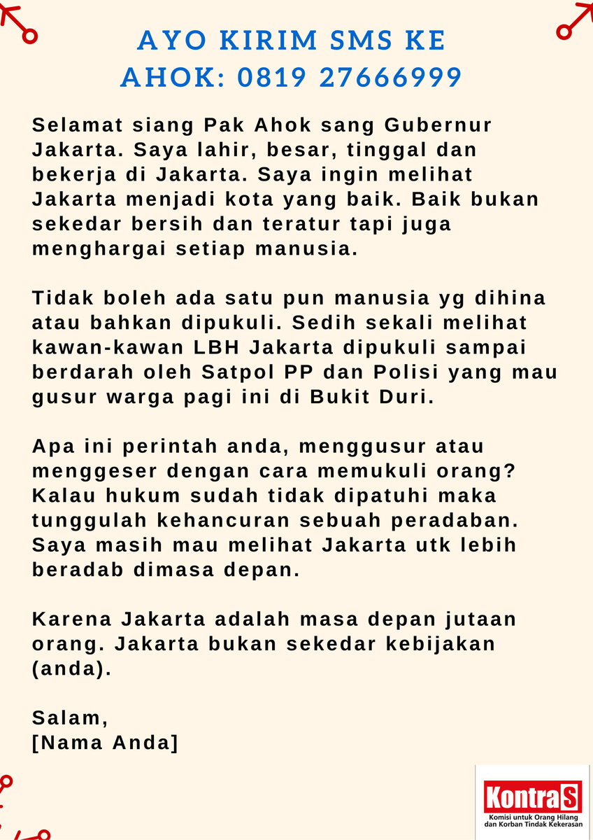 Jakarta bukan hanya tentang kebijakan anda, Pak Gubernur. Jakarta harus jadi kota yg memanusiakan manusia!