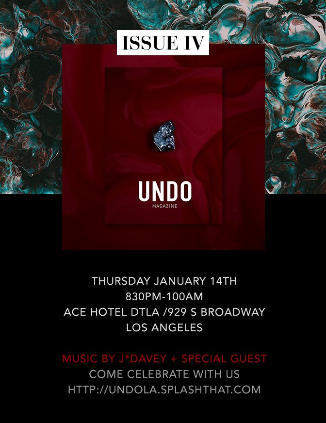 esymai's tweet image. #UNDOMAG Issue 4 party is happening in LA at @acehotel! RSVP required, see flier for details. #undoordinary #acedtla