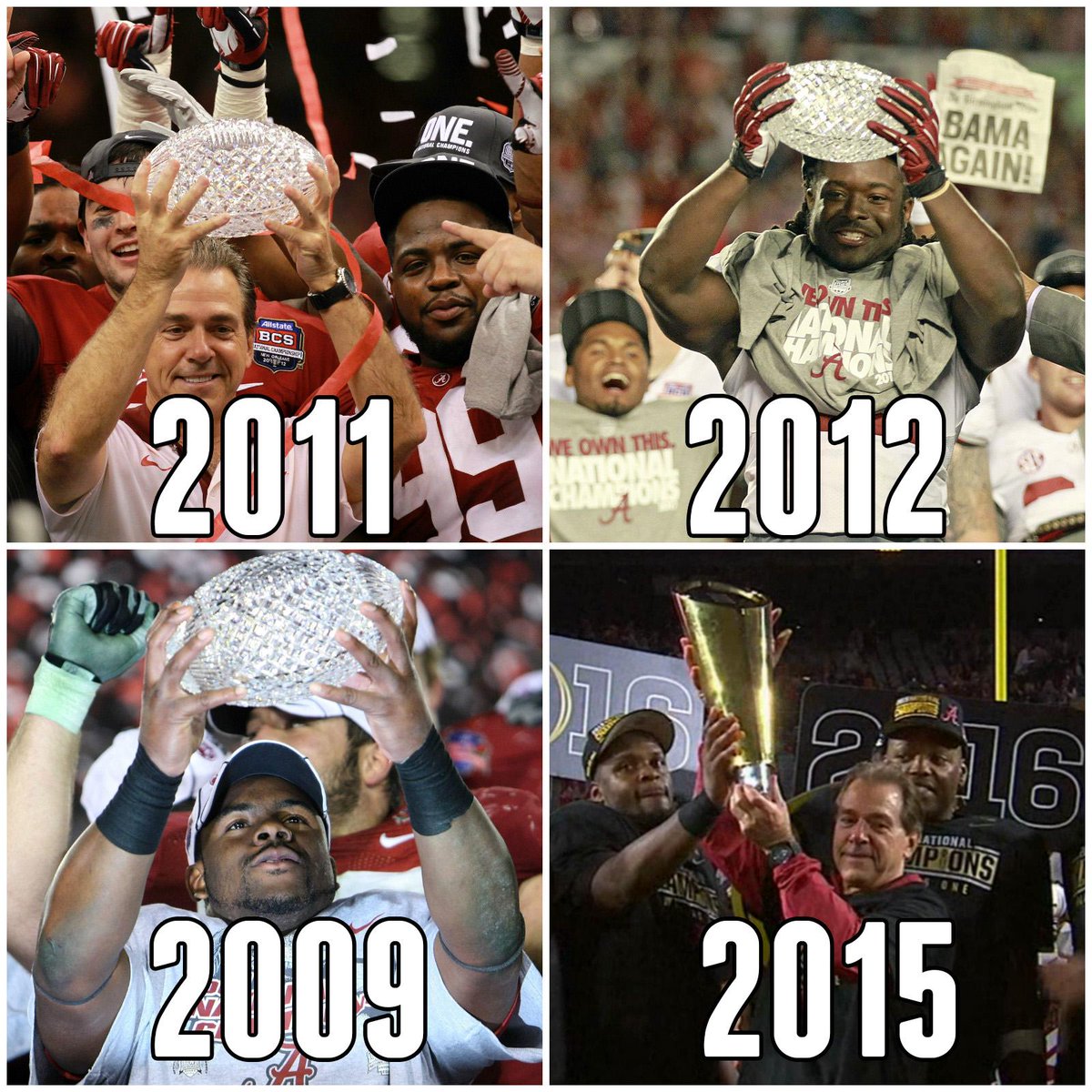 Alabama: 4 national titles in the last 7 years. 

Dynasty.