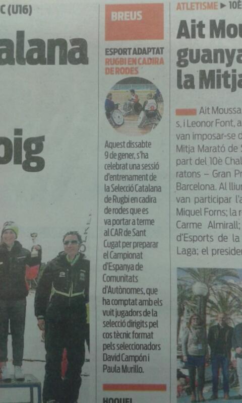 L'entrenament de la selecció catalana de rugbi en cadira de rodes avui a <a href="/sport/">Diario SPORT</a> via <a href="/UFECcat/">Unió de Federacions Esportives de Catalunya</a>