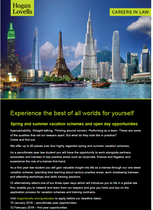 Hogan Lovells Summer Vacation Scheme Dates Hogan Lovells Summer Vacation Scheme Dates