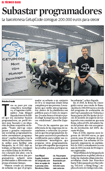 joanmiespada's tweet photo. ¡Gracias a @LaVanguardia por su artículo! #getupcode https://t.co/Hfffq7AXKT