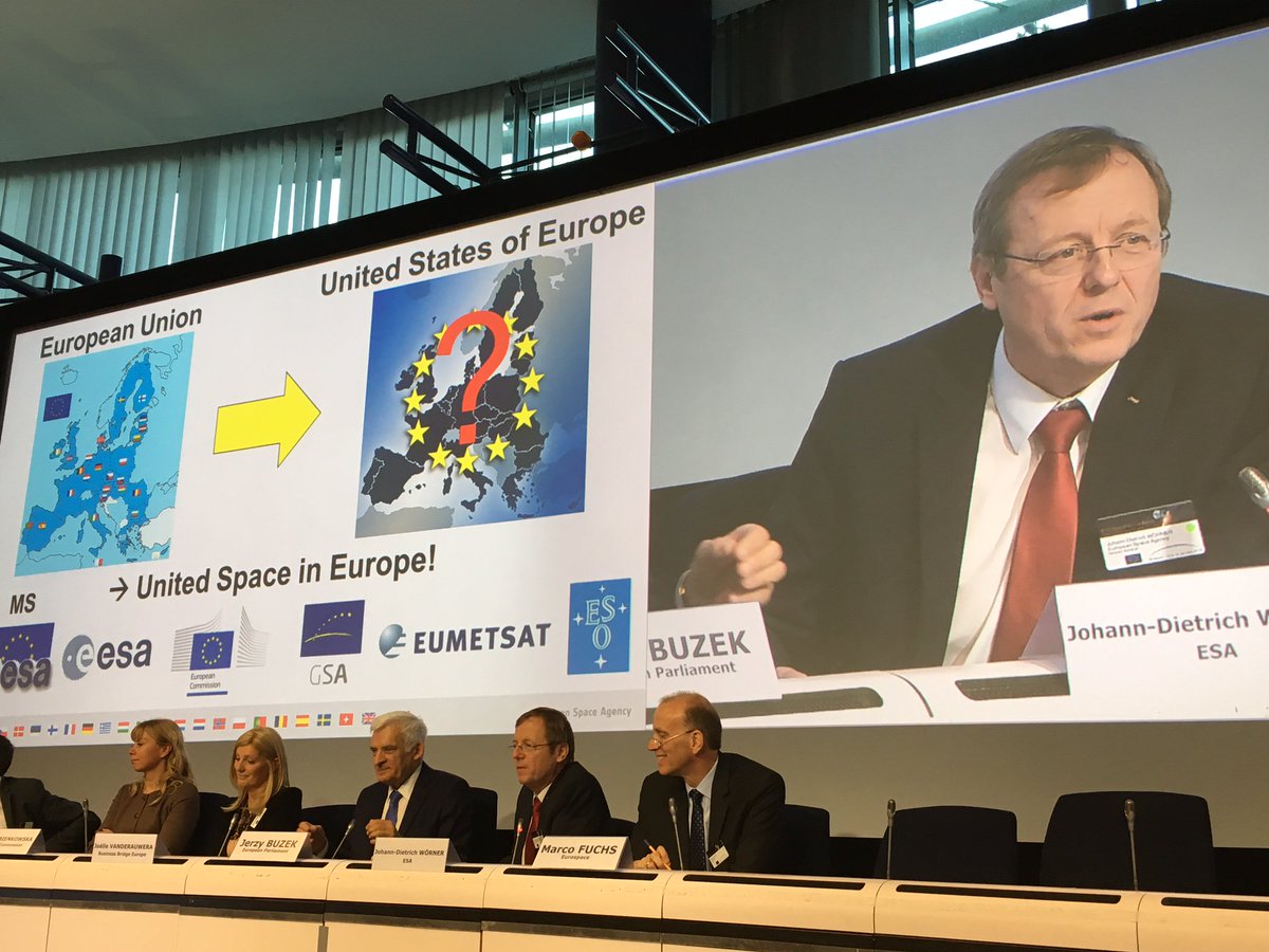 janwoerner's tweet photo. Revitalize Europe’s values… in space at the #EUSpacePolicy16 conference in #Brussels @EU_Commission #Space4dot0 https://t.co/t5UZv22Ezh