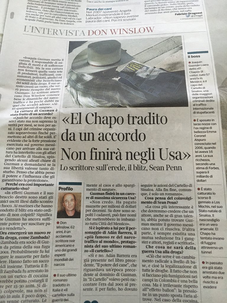 'Per vincere questa guerra, serve legalizzare le droghe'
#ElChapo #SeanPenn
@donwinslow #ilcartello @Einaudieditore