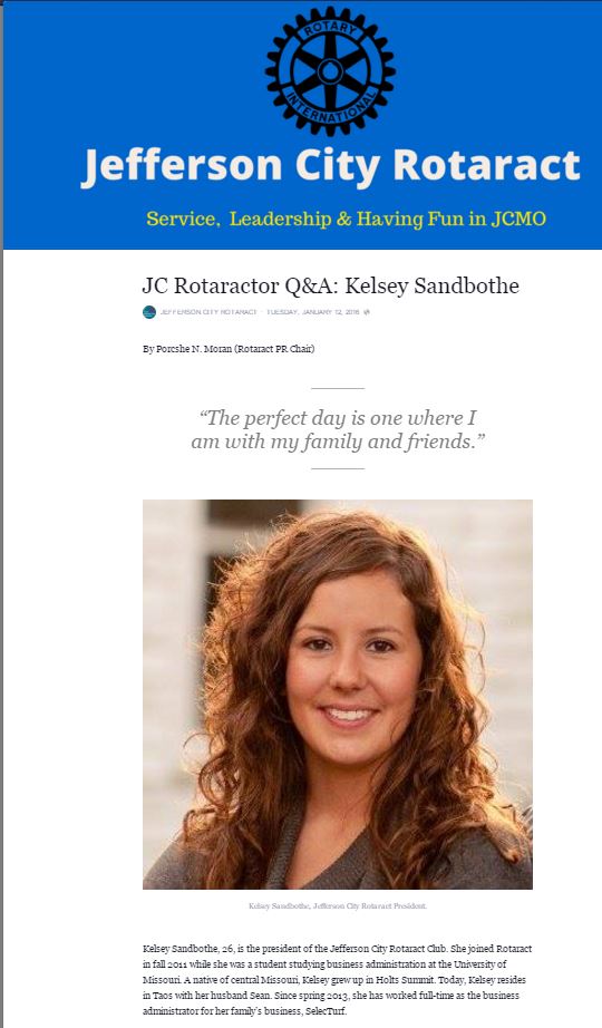 Check out this Q&amp;A w/ JC Rotaract President Kelsey Sandbothe! goo.gl/A3GjCo #midmo #Rotaract #Rotary #jcmo