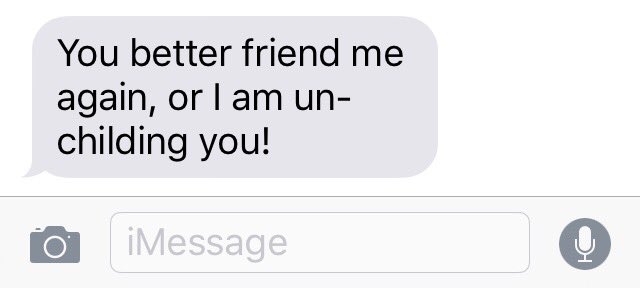 PRDine's tweet image. My Mom's reaction to finding out I un-friended her on facebook