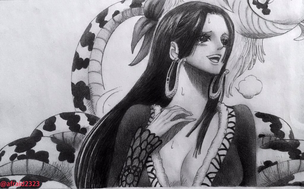 憲 در توییتر One Piece ボア ハンコック 模写 これは4年ぐらい前に描いたやつです ルフィだけに見せるカワイイ表情の ハンコックが好きです W 模写 T Co Hixwnpgezc
