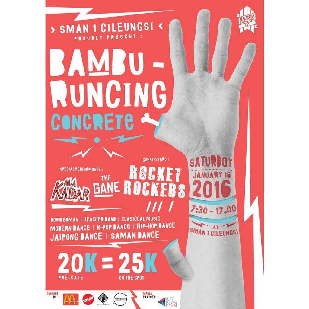 16 Jan SMAN 1 Cileungsi <a href="/bamburuncing4/">bambu</a> &amp; @osismps1cileungsi (instagram)
HTM : presale 20k OTS 25k
On stage : 16.00