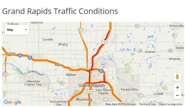 Grand Rapids Current Traffic Starting North Grand Rapids Current