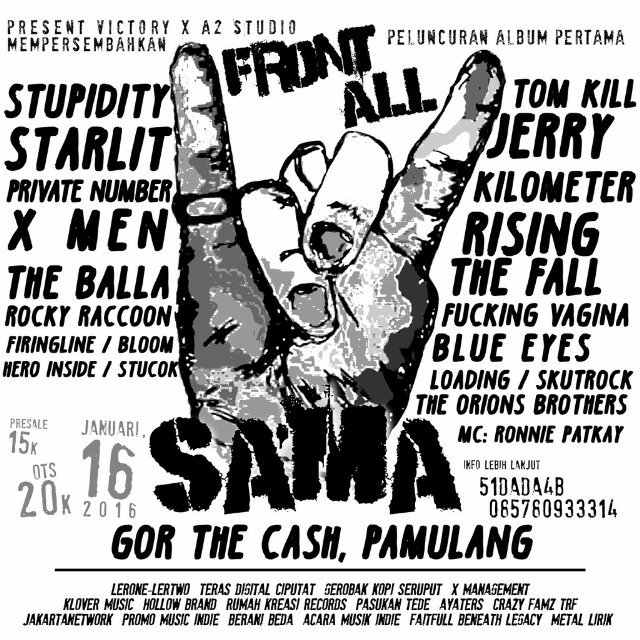 IG: PasukanTede (@pasukantede) on Twitter photo Sabtu ini! Launching 1st Album <a href="/FRONTALLJKT/">IG: Frontalljkt</a> "SAMA" Pindah ke Gor The Cash Pamulang! more info: @PresentV_ID Sabtu ini! Launching 1st Album <a href="/FRONTALLJKT/">IG: Frontalljkt</a> "SAMA" Pindah ke Gor The Cash Pamulang! more info: @PresentV_ID